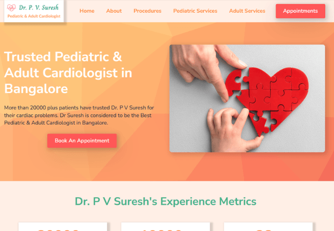 HappiMed Client Dr P V Suresh Cardiologist Website Hero Section Image