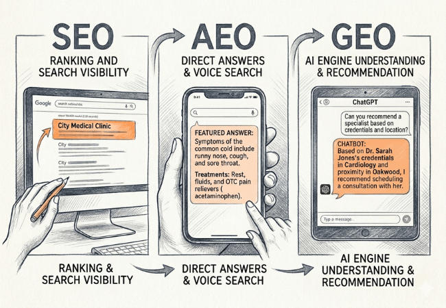 Healthcare SEO AEO GEO